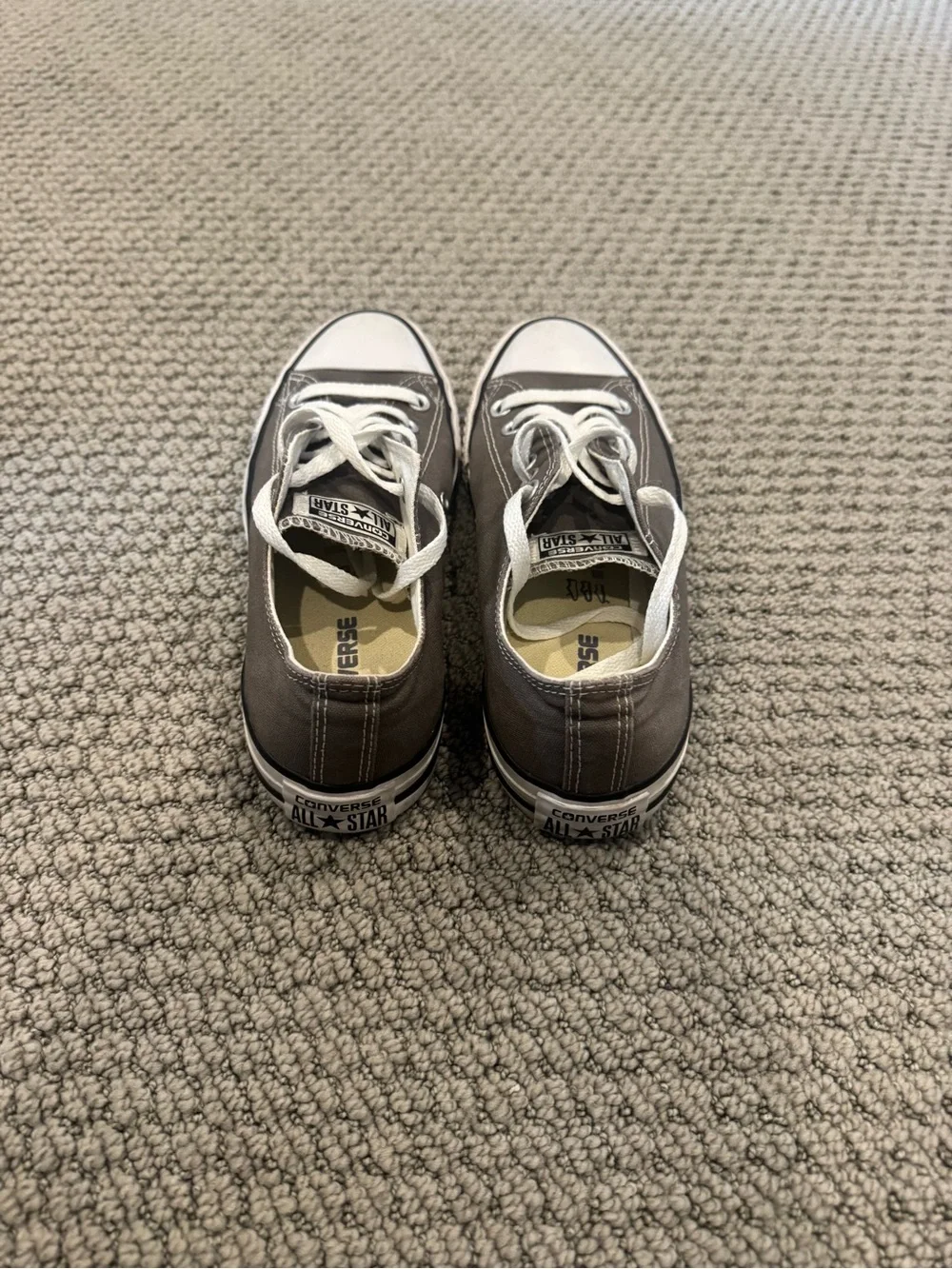 Converse All Star Low Top Sneakers - Gray with White Accents - Picture 3 of 3